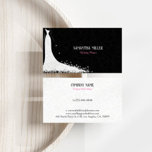 Personalized Black And White Wedding Dress Business Card