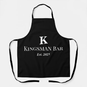 Personalized Black Apron with Name & Monogram – Ho