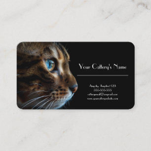 Personalized Black Business Card For Cattery