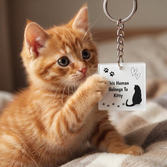 Personalized Black Cat Keychain (Creator Uploaded)