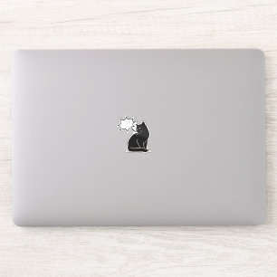  Personalized Black Cat Laptop Sticker