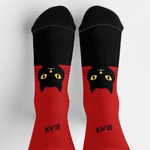 Personalized Black Cat Socks - Cat Lovers gift 
