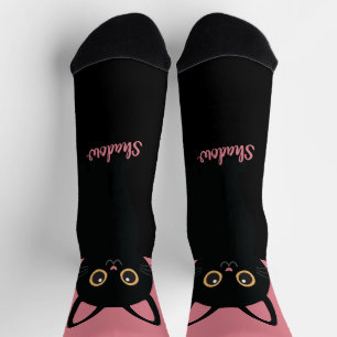 Personalized Black Cat Socks - Gift For Cat lovers