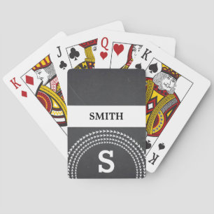 Personalized Black Chalkboard Circular Arrows Playing Cards
