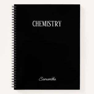 Personalized Black Chemistry Subject Notebook