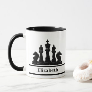 Personalized Black Chess Pieces Mug