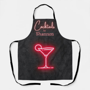 Personalized Black Cocktail Party Bar Drink Apron