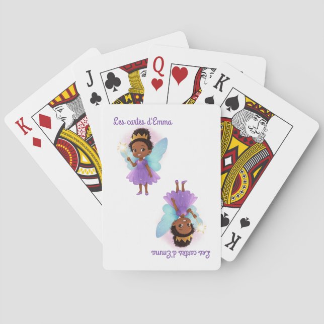 Personalized Black Fairy Playing Cards (Back)