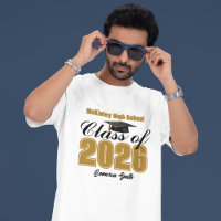 Personalized Black Gold Class of 2026 Graduation