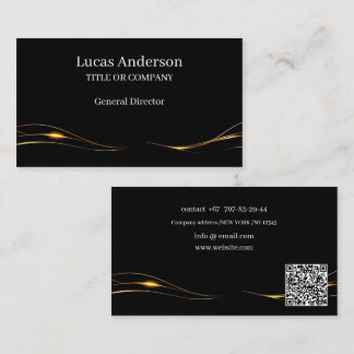 Personalized black-gold editable business card QR