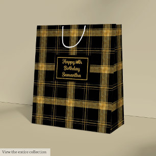 Personalized Black Gold Minimalist Gift Bag