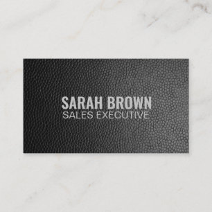 Personalized "Black Leather" (American) Business Card