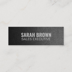 Personalized "Black Leather" Social Media Mini Business Card