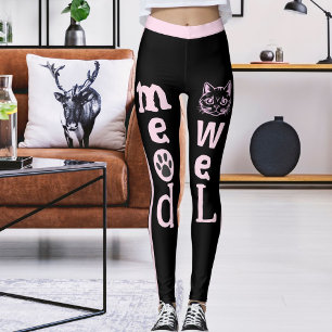 Personalized Black Light Pink Stripes Pet Cat  Leggings