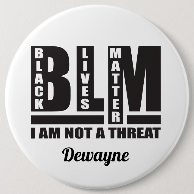 Personalized Black Lives Matter 6 Cm Round Badge (Front)