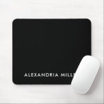 Personalized Black Minimalist Monogram Mouse Mat<br><div class="desc">Add a touch of sophistication to your workspace with this personalized black minimalist monogram mouse pad. Featuring your monogram in a sleek white font on a solid black background, this mouse pad is both practical and stylish. The non-slip rubber base ensures it stays in place while you work, while the...</div>
