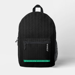 Personalized Black Modern Name Printed Backpack