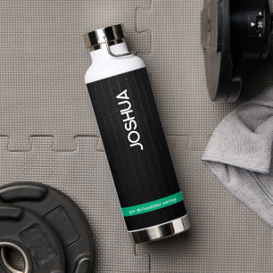 Personalized Black Modern Name Thermal Tumbler Water Bottle