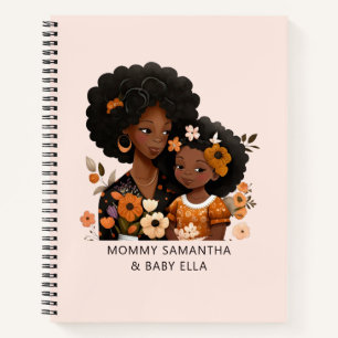 Personalized Black Mom and Daughter (13) Notebook