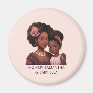 Personalized Black Mom and Daughter (15) Magnet
