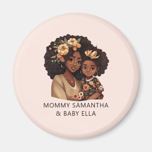 Personalized Black Mom and Daughter (19) Magnet
