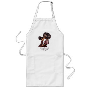 Personalized Black Mom and Daughter (1) Long Apron