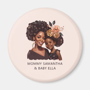 Personalized Black Mom and Daughter (20) Magnet