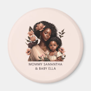 Personalized Black Mom and Daughter (21) Magnet