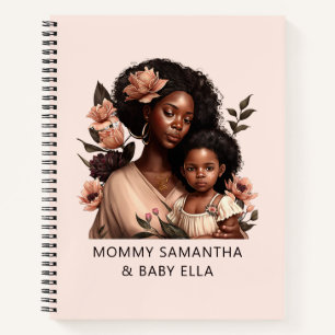 Personalized Black Mom and Daughter (21) Notebook