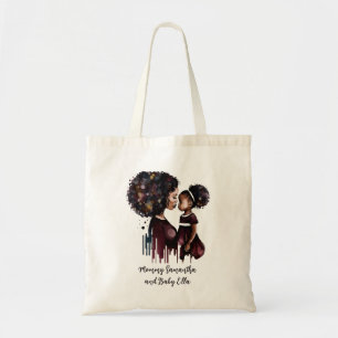 Personalized Black Mom and Daughter (4) Tote Bag