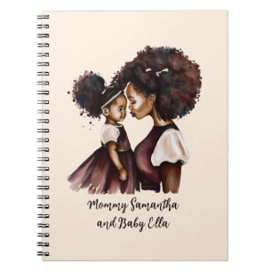Personalized Black Mom and Daughter (5) Notebook