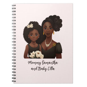 Personalized Black Mom and Daughter (6) Notebook