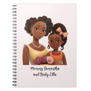 Personalized Black Mom and Daughter (7) Notebook