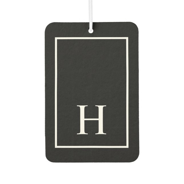 Personalized Black Monogram Car Air Freshener (Front)