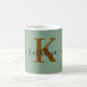 Personalized Black Monogram Coffee Mug with Name