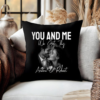 Personalized Black Photo Couple 'You and Me'  Cushion