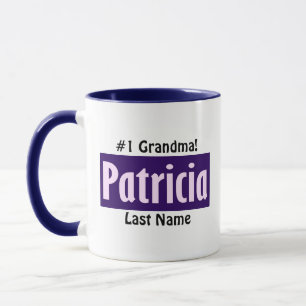 Personalized Black, Pink, Purple "Patricia" Name Mug