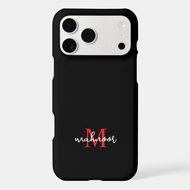 Personalized Black & Red iPhone 17 phone Case (Back)