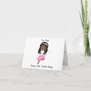 Personalized Black Tooth Fairy  Card