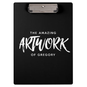Personalized Black White Artist Keepsake Clipboard