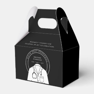 Personalized Black White Coat Ceremony  Thank You Favour Box