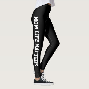 Personalized Black White Women's Classic Holiday Leggings