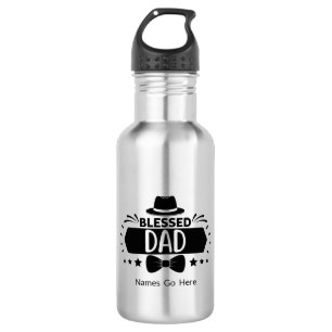 Personalized Blessed Dad Water Bottle