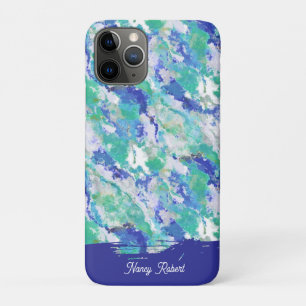 Personalized Blue Agate Natural Stone iPhone 11 Pro Case
