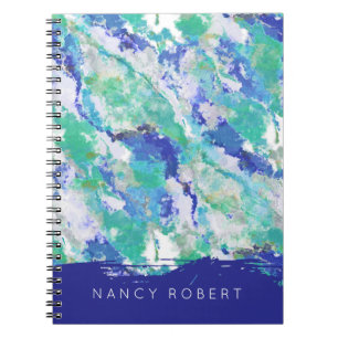 Personalized Blue Agate Natural Stone Notebook