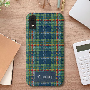 Personalized Blue and Green Tartan Pattern iPhone XR Case