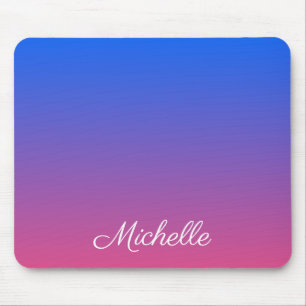 Personalized blue and pink ombre gradient mouse mat