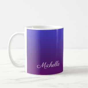 Personalized blue and purple ombre coffee mug
