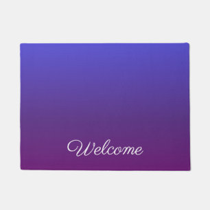 Personalized blue and purple ombre doormat