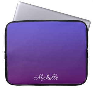 Personalized blue and purple ombre laptop sleeve